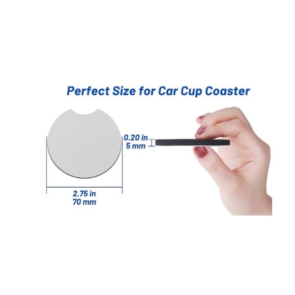 Set of 2 Car Coasters, Dog Mother Car Coaster,‎ Neoprene Car Coaster - Picture 2 of 2